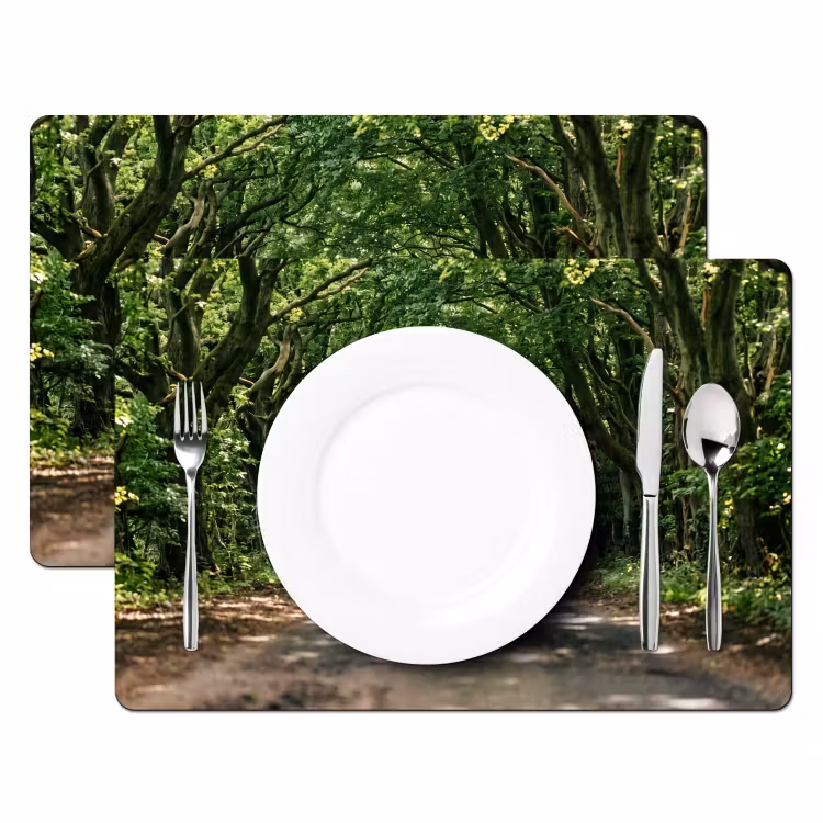 Set de table – 6 pièces - Route - Arbres - Nature - Vert — 2