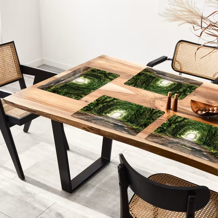 Set de table – 6 pièces - Route - Arbres - Nature - Vert — 4