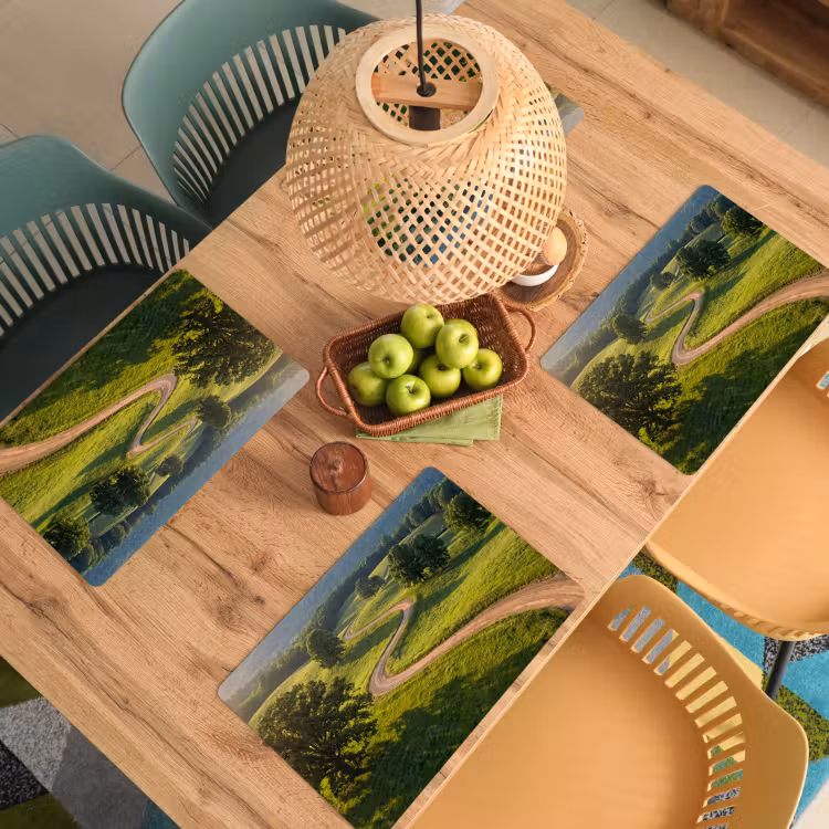 Set de table – 6 pièces - Route - Pré - Nature - Vert — 3