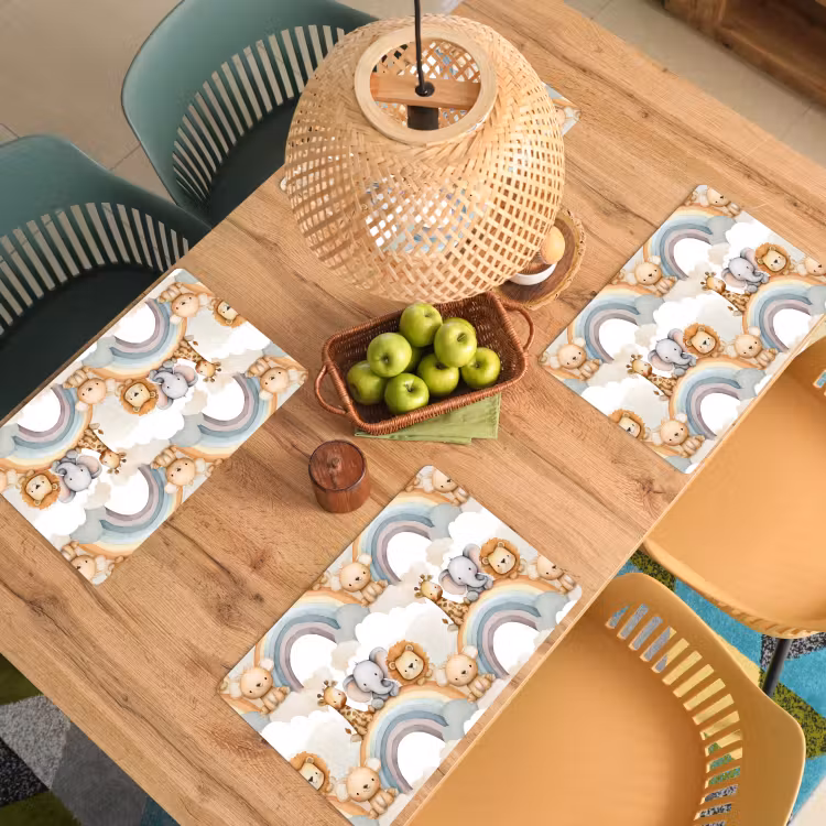 Set de table – 6 pièces - Safari - Arc-en-ciel - Coloré — 3