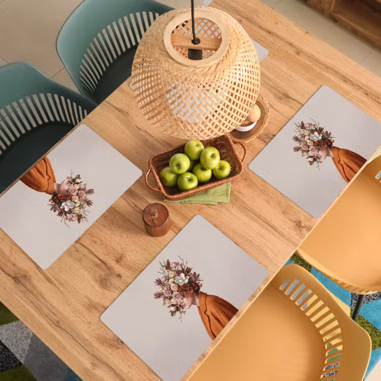 Set de table – 6 pièces - Visage - Bouquet - Coloré — 3