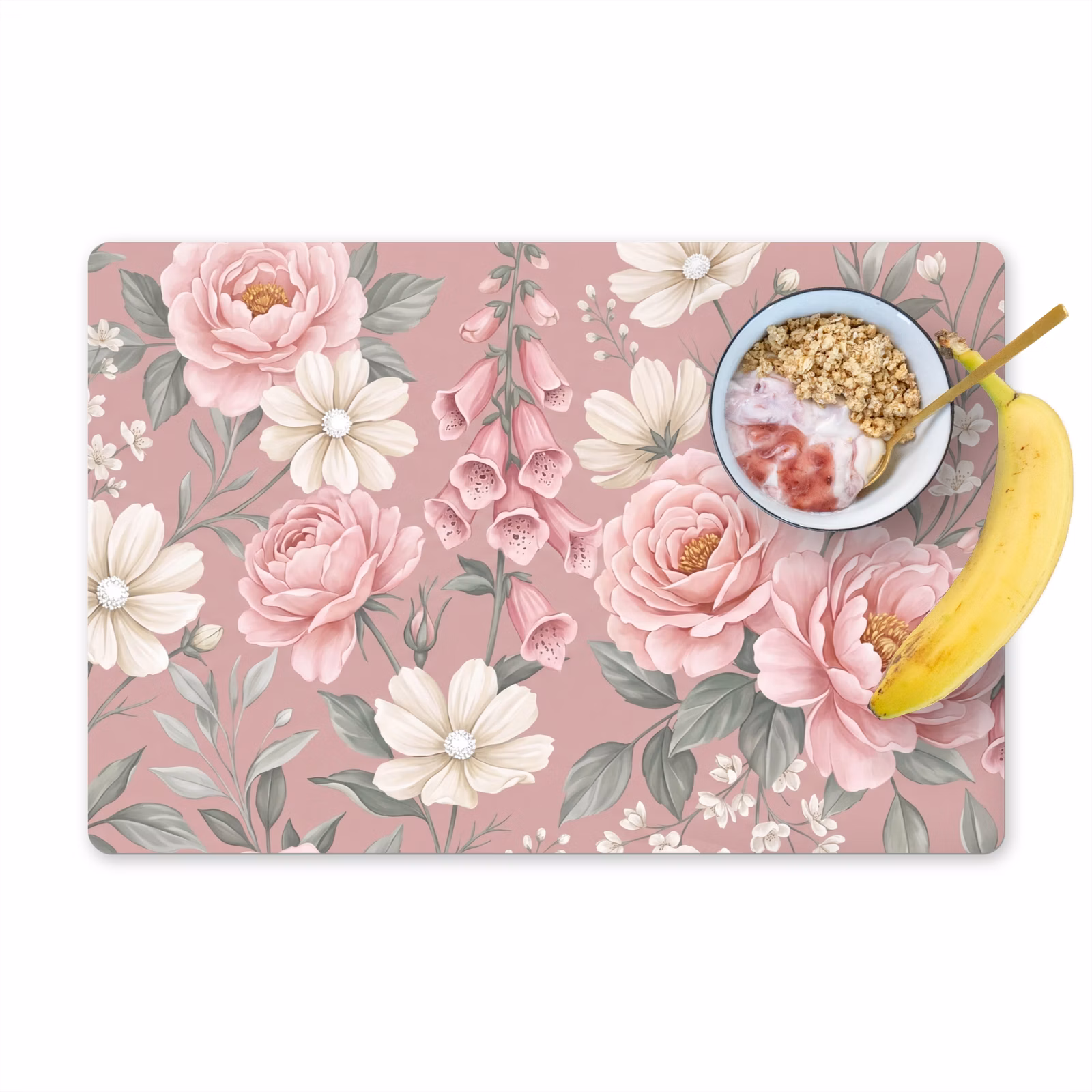 Set de table – 6 pièces - Pivoines - digitale - rose — 1