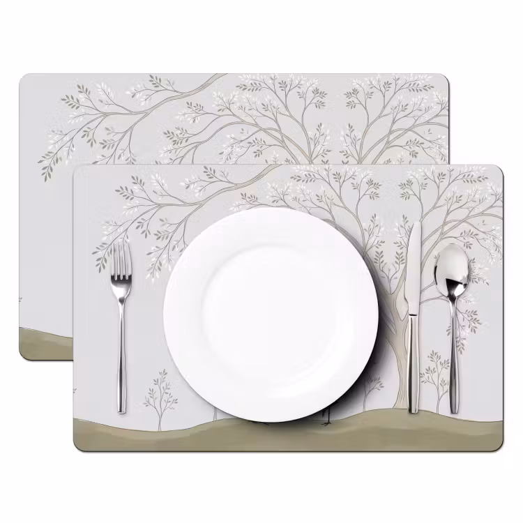 Set de table – 6 pièces - Minimaliste - Grues - Bleu — 2