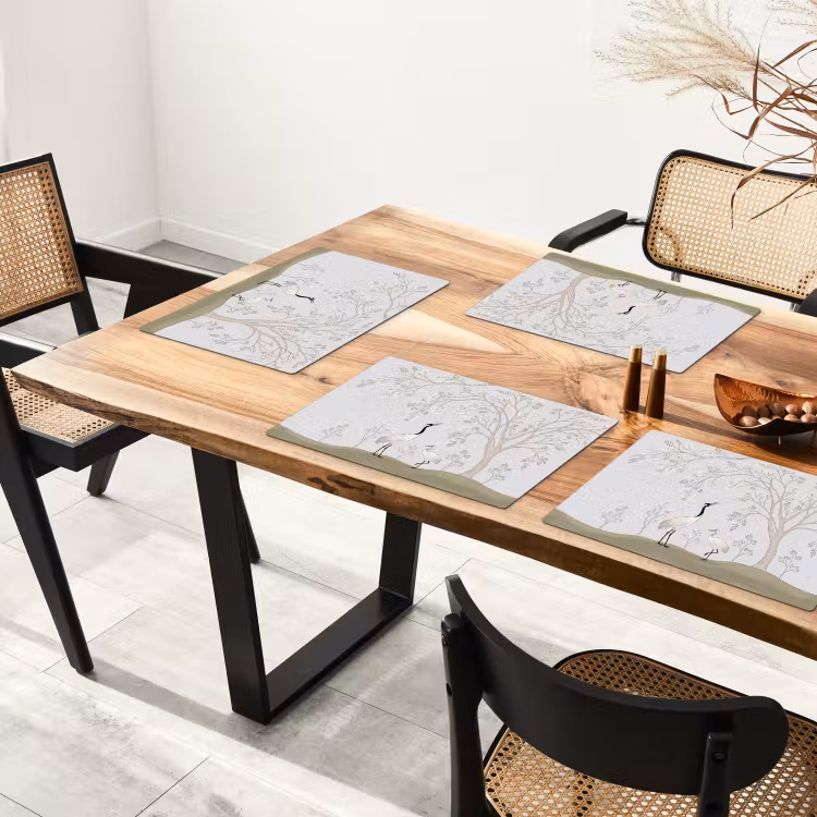 Set de table – 6 pièces - Minimaliste - Grues - Bleu — 4