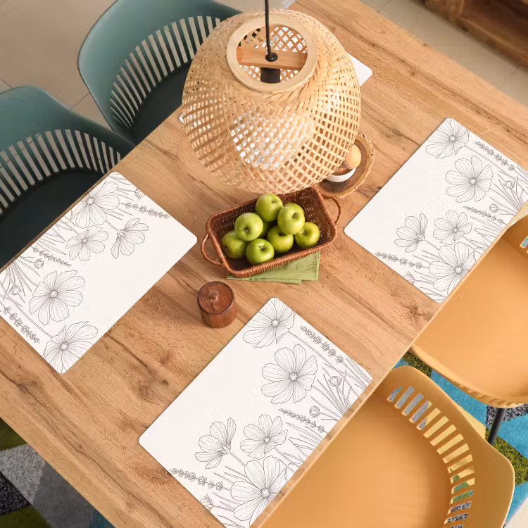 Set de table – 6 pièces - Minimaliste - Moderne - Floral - Beige — 3