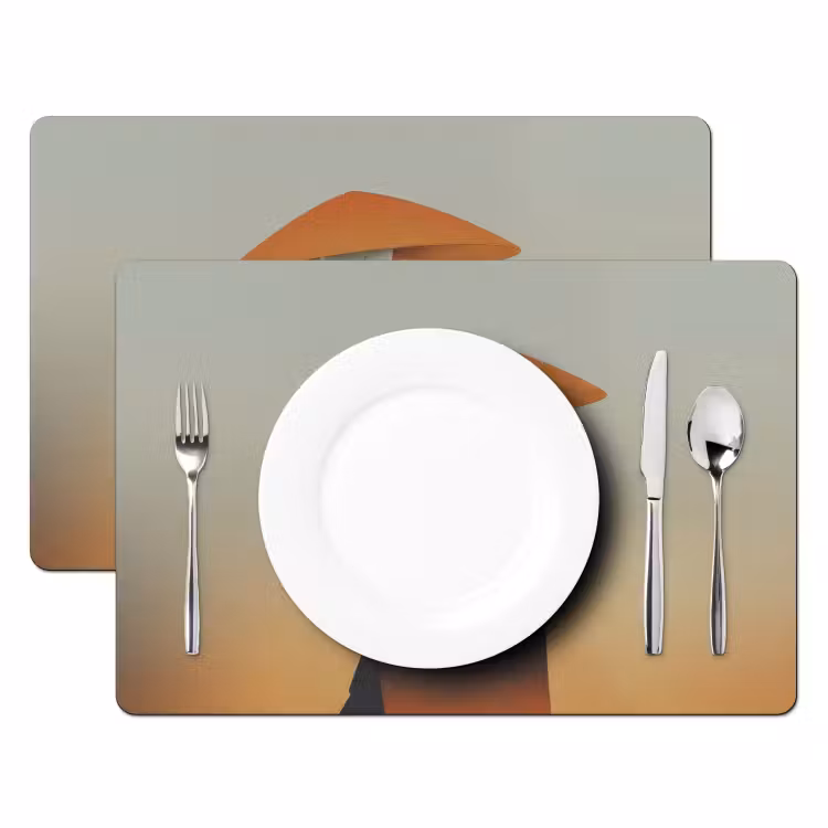Set de table – 6 pièces - Minimaliste - Silhouette - Orange — 2