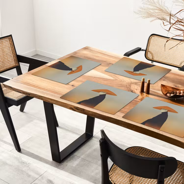 Set de table – 6 pièces - Minimaliste - Silhouette - Orange — 4