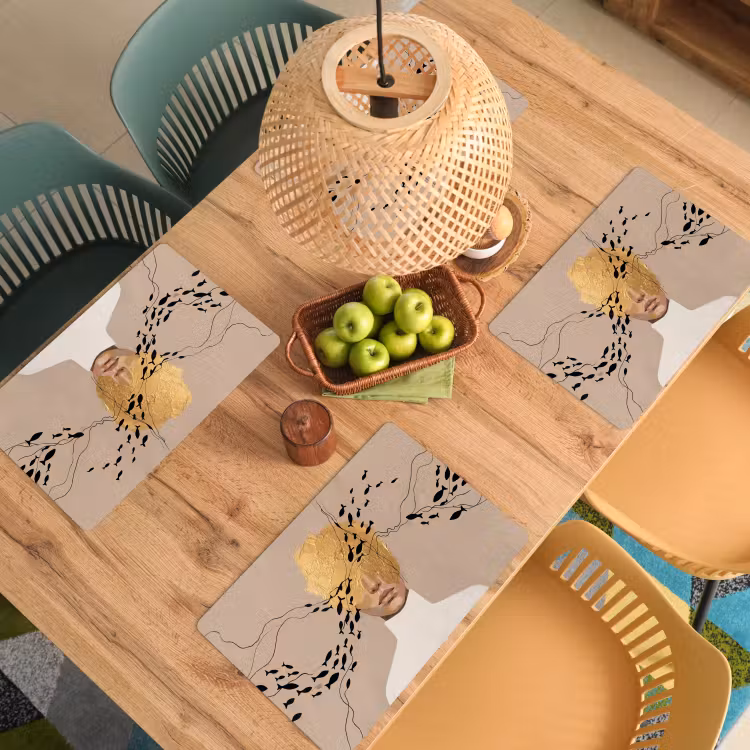 Set de table – 6 pièces - Moderne - Femme - Or — 3