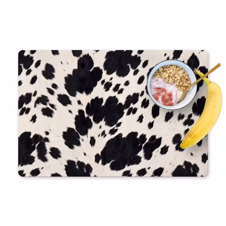 Set de table – 6 pièces - Motif - Manteau - Noir - Blanc — 1