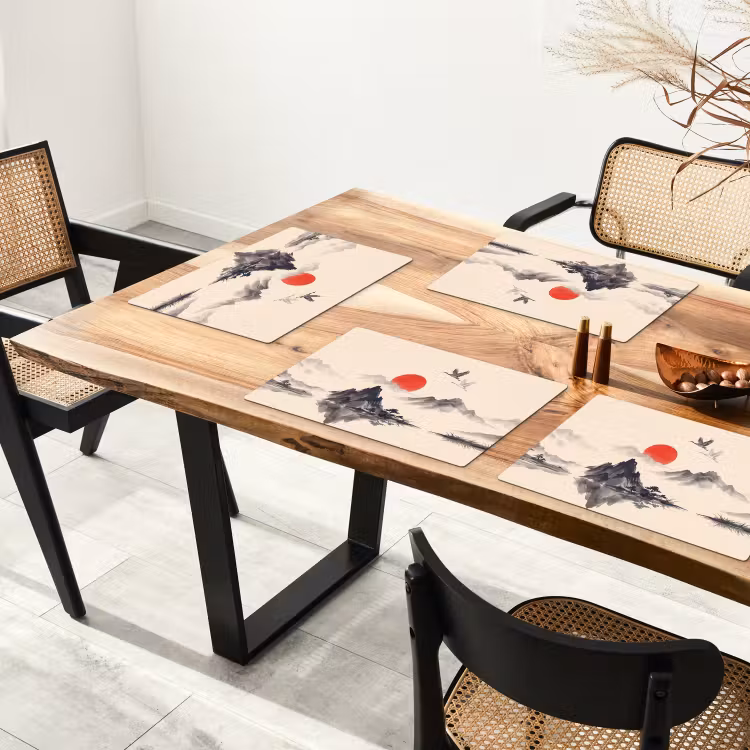 Set de table – 6 pièces - Orientale - Grues - Paysage — 4