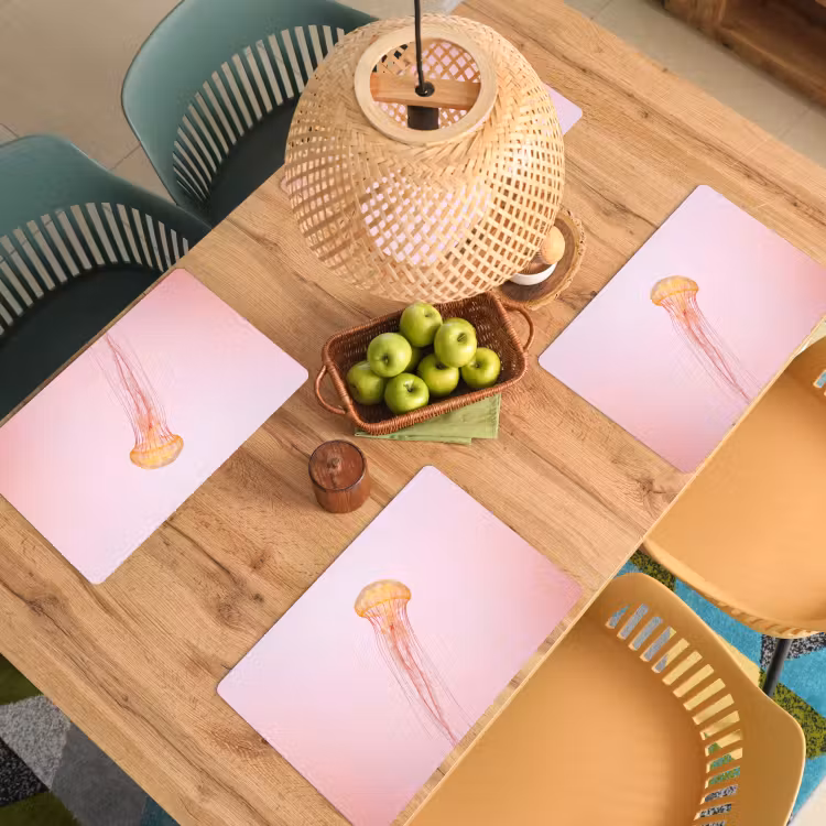 Set de table – 6 pièces - Orné - Méduse - Rose — 3
