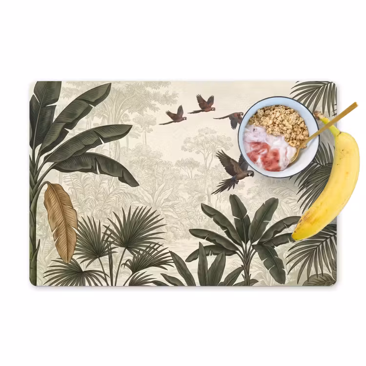 Set de table – 6 pièces - Perroquets - Jungle - Tropical - Vert — 1