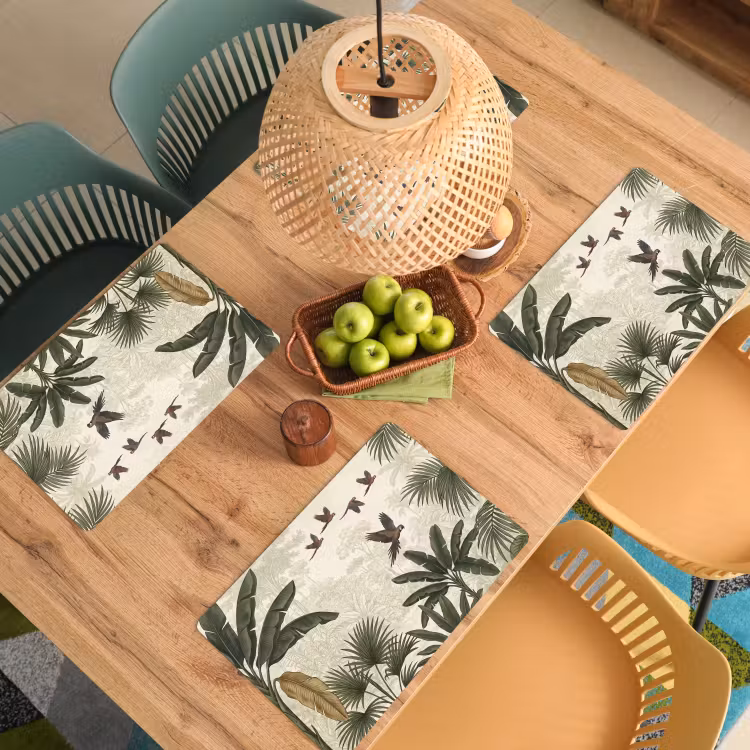 Set de table – 6 pièces - Perroquets - Jungle - Tropical - Vert — 3