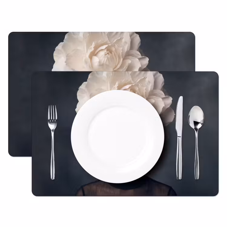 Set de table – 6 pièces - Portrait - Mystérieux - Blanc — 2