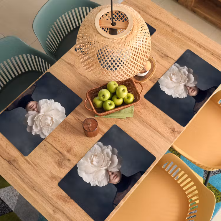 Set de table – 6 pièces - Portrait - Mystérieux - Blanc — 3