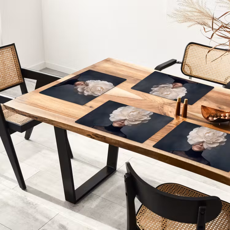 Set de table – 6 pièces - Portrait - Mystérieux - Blanc — 4