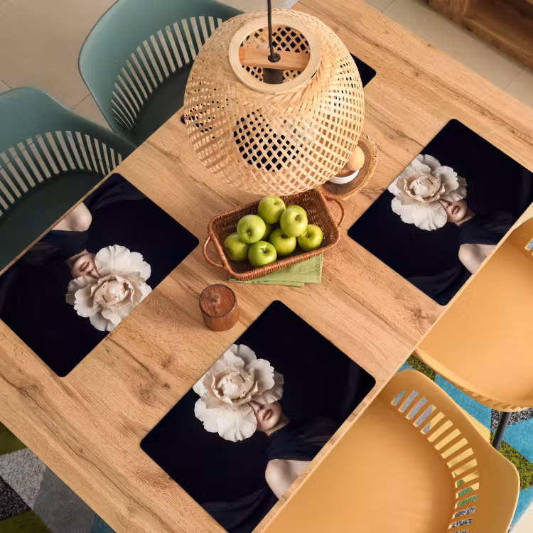 Set de table – 6 pièces - Rose - Intemporel - Noir — 3