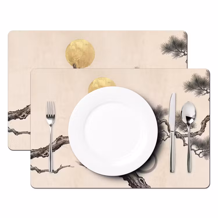 Set de table – 6 pièces - Singe - Lune - Or — 2