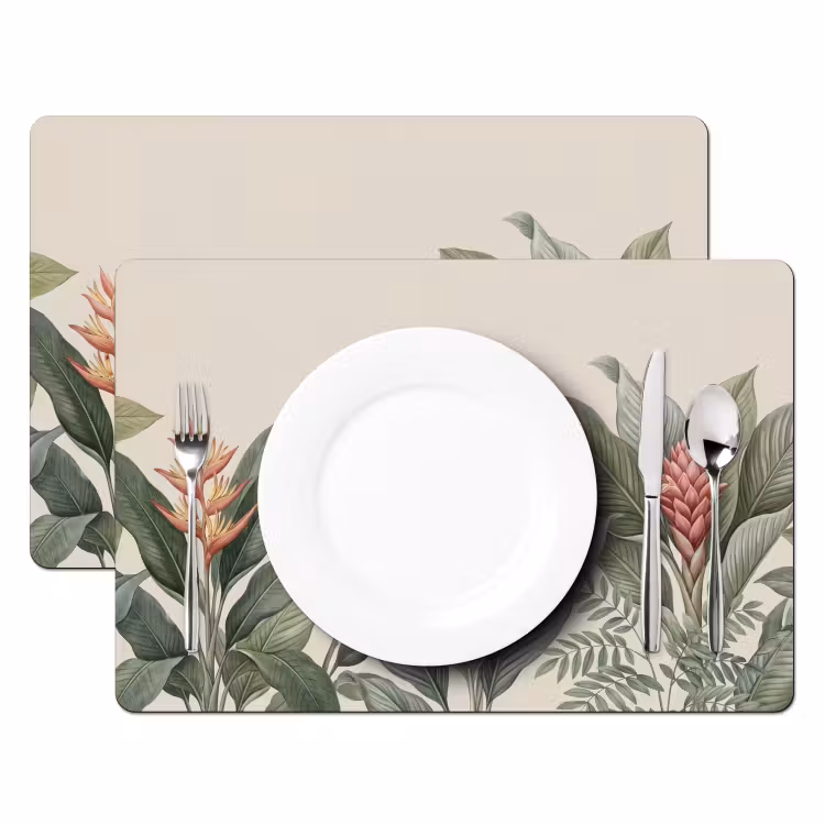 Set de table – 6 pièces - Tropical - Plantes - Moderne - Vert — 2