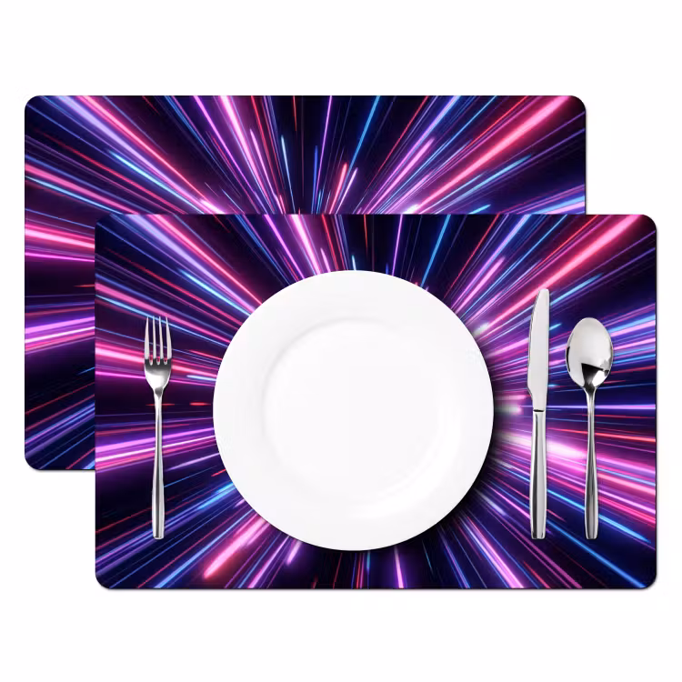 Set de table – 6 pièces - Vitesse de la lumière - Espace - Rose - Violet — 2