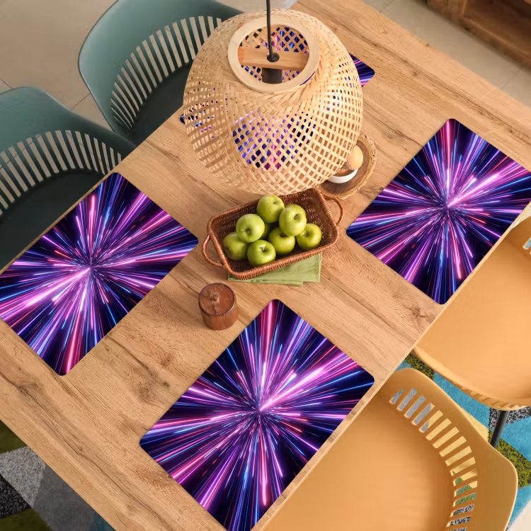 Set de table – 6 pièces - Vitesse de la lumière - Espace - Rose - Violet — 3