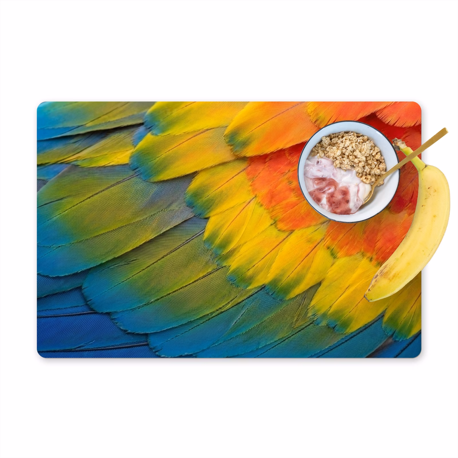 Set de table – 6 pièces - Plumes - ara - colorées — 1