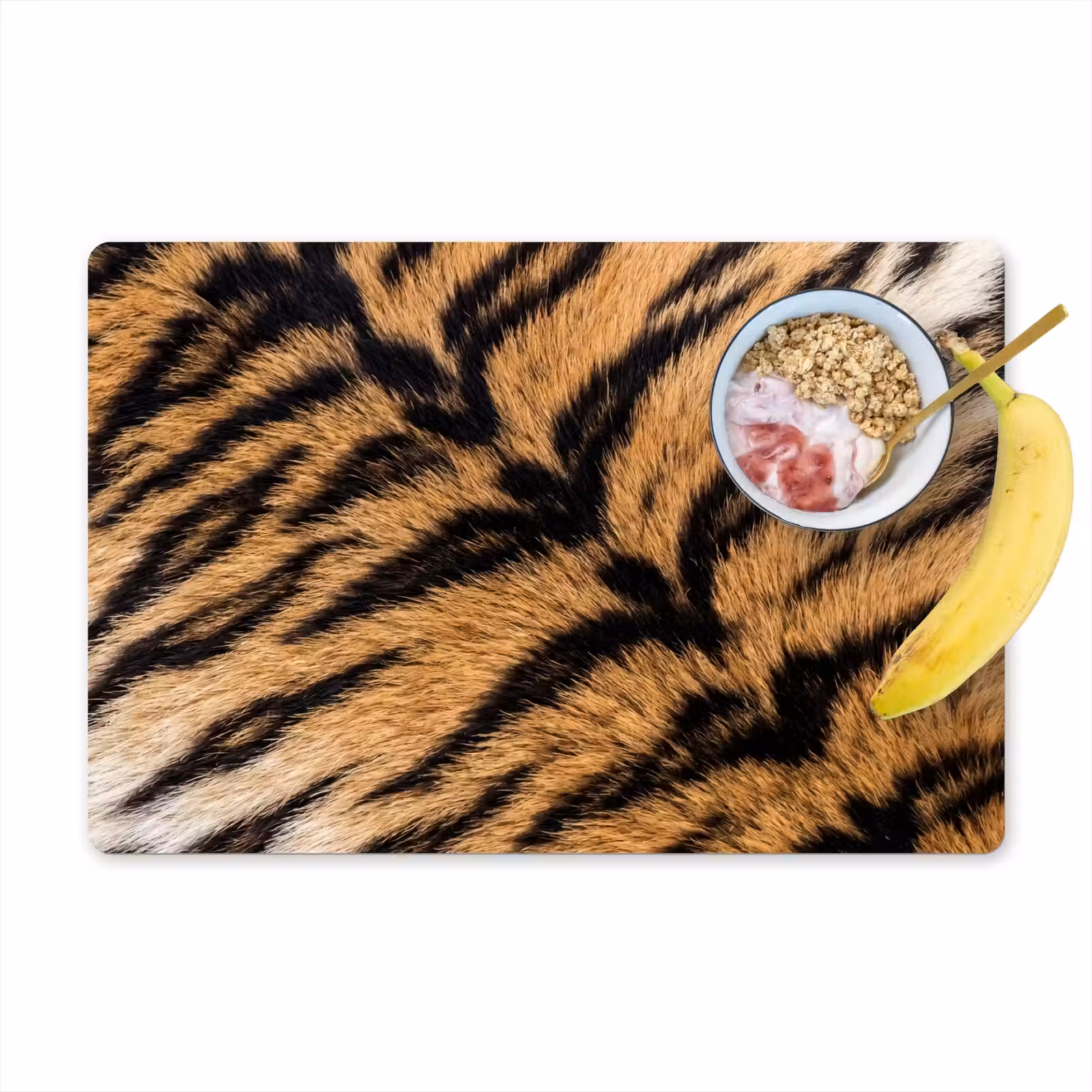 Set de table – 6 pièces - Réaliste - Fourrure de tigre - Noir — 1