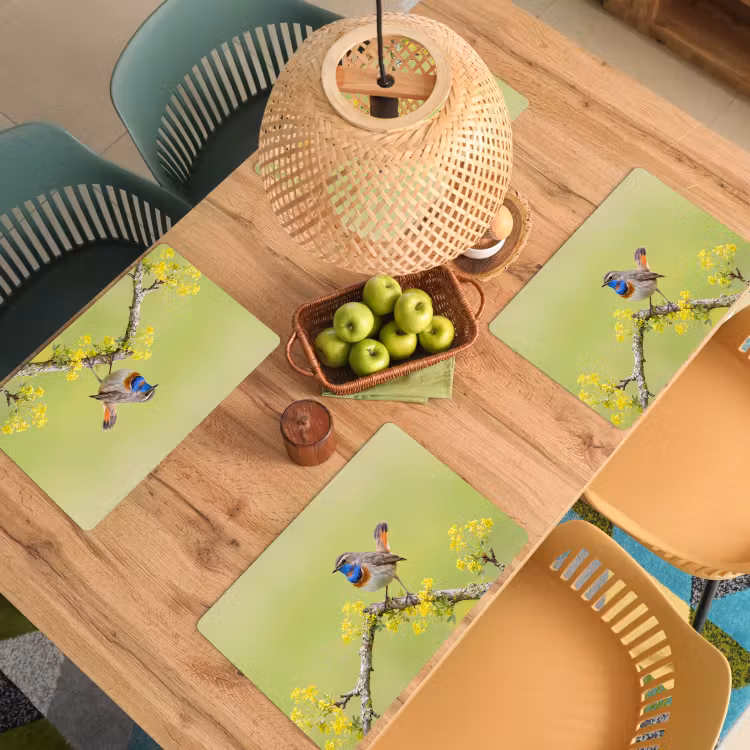 Set de table – 6 pièces - Oiseau - Branche - Nature - Coloré — 3