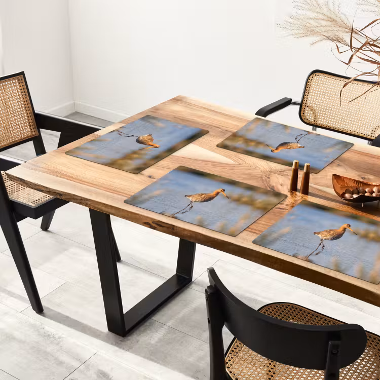 Set de table – 6 pièces - Oiseau - Échasse - Eau - Nature — 4