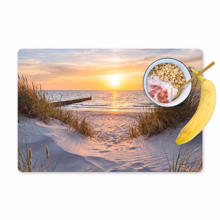 Set de table – 6 pièces - Plage - Coucher de soleil - Nature - Paysage — 1