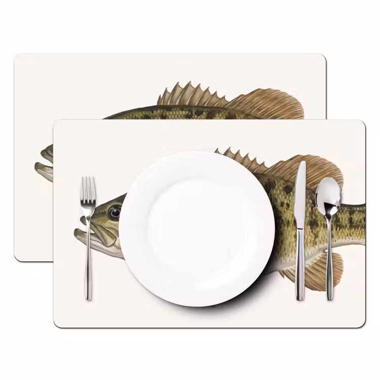 Set de table – 6 pièces - Poisson - Nature - Vintage — 2