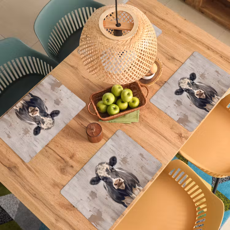 Set de table – 6 pièces - Vache - Portrait - Animaux - Moderne — 3