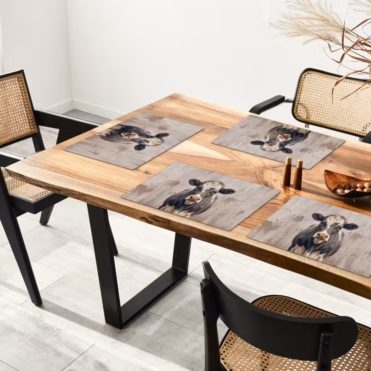 Set de table – 6 pièces - Vache - Portrait - Animaux - Moderne — 4