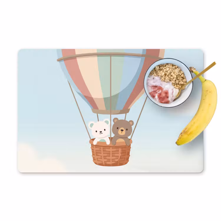 Set de table – 6 pièces - Montgolfière - Ours - Pastel — 1