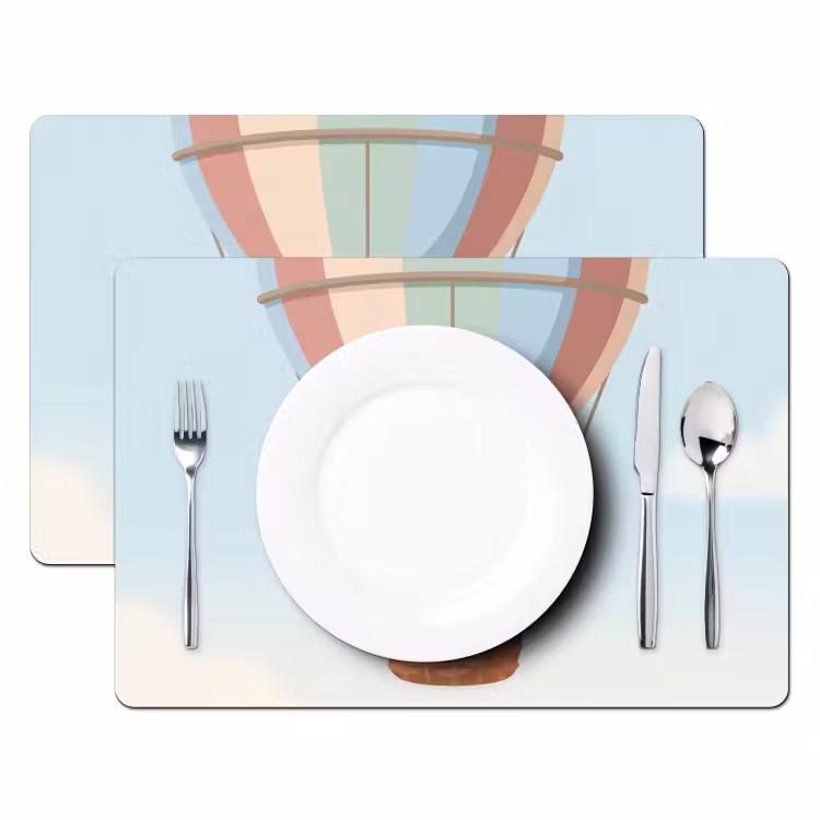 Set de table – 6 pièces - Montgolfière - Ours - Pastel — 2