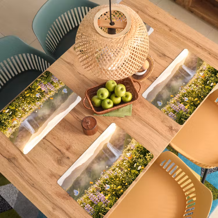 Set de table – 6 pièces - Papillons - Cascade - Champ de fleurs — 3