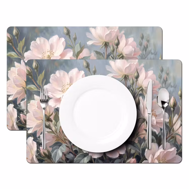 Set de table – 6 pièces - Roses - Illustration - Rose — 2
