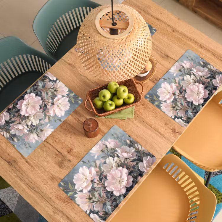 Set de table – 6 pièces - Roses - Illustration - Rose — 3