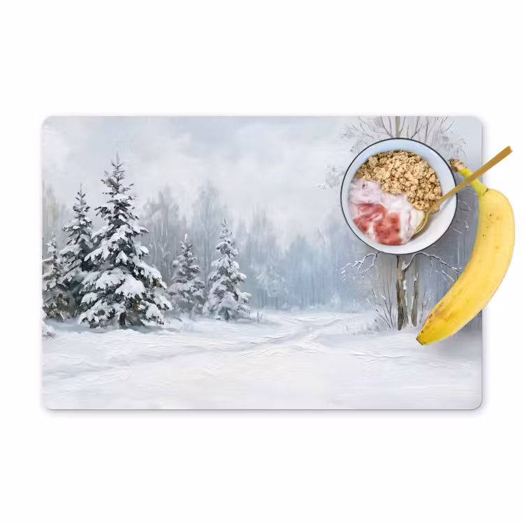 Set de table – 6 pièces - Sentier forestier - Pin - Neige - Hiver - Reposant — 1