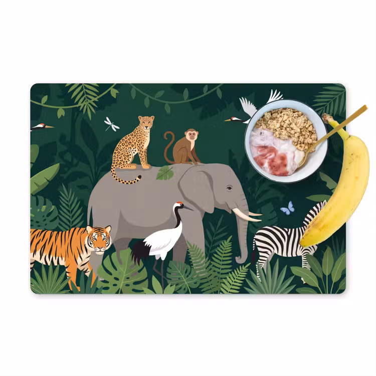 Set de table – 6 pièces - Tropical - Jungle - Vert — 1