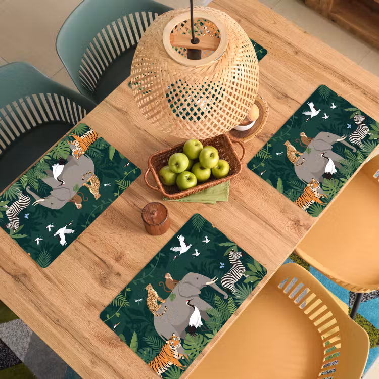 Set de table – 6 pièces - Tropical - Jungle - Vert — 3
