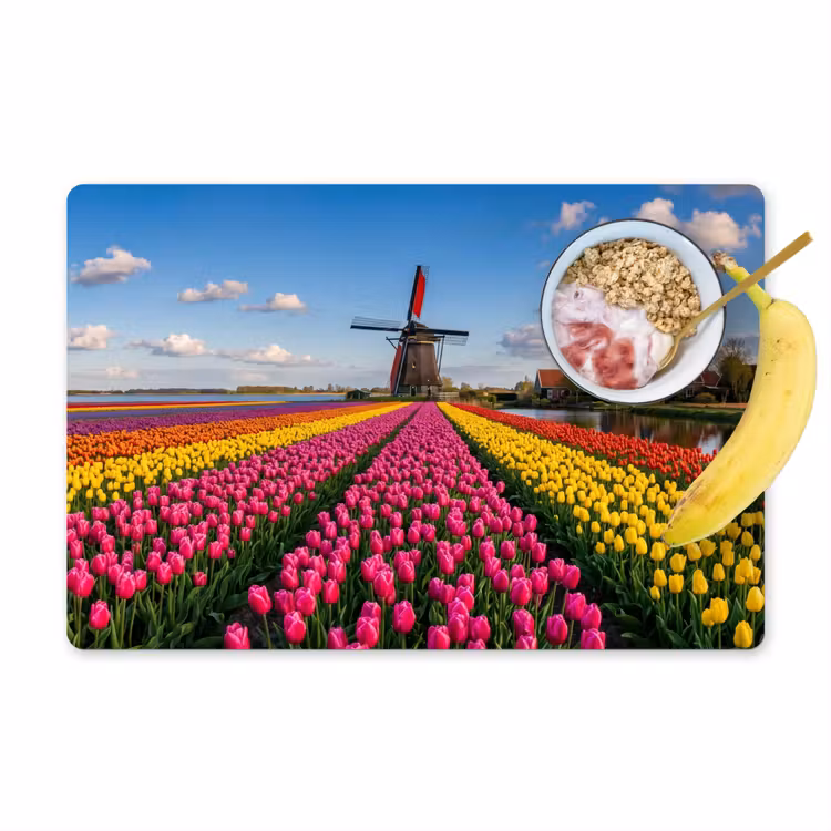 Set de table – 6 pièces - Tulipes - Hollande - Moulin - Colorées — 1