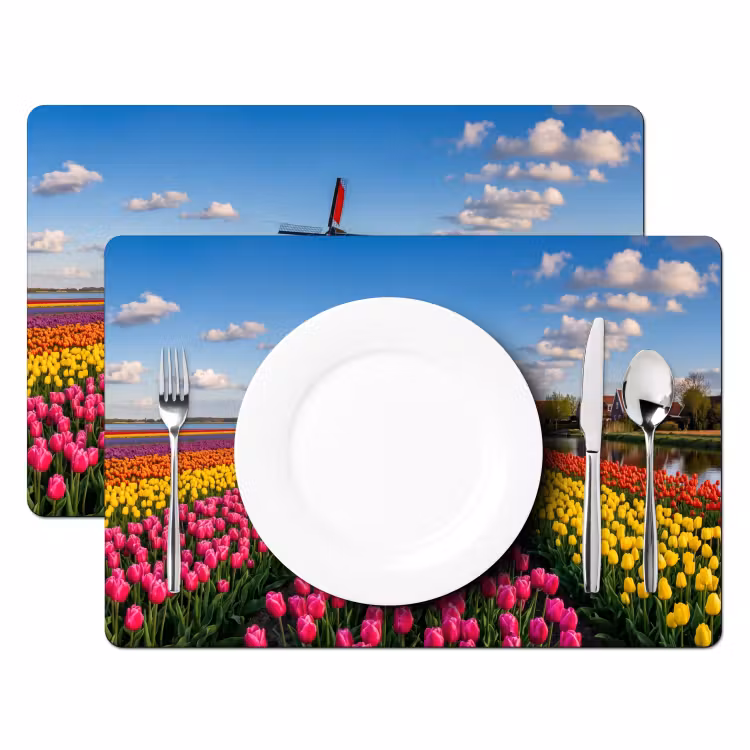 Set de table – 6 pièces - Tulipes - Hollande - Moulin - Colorées — 2