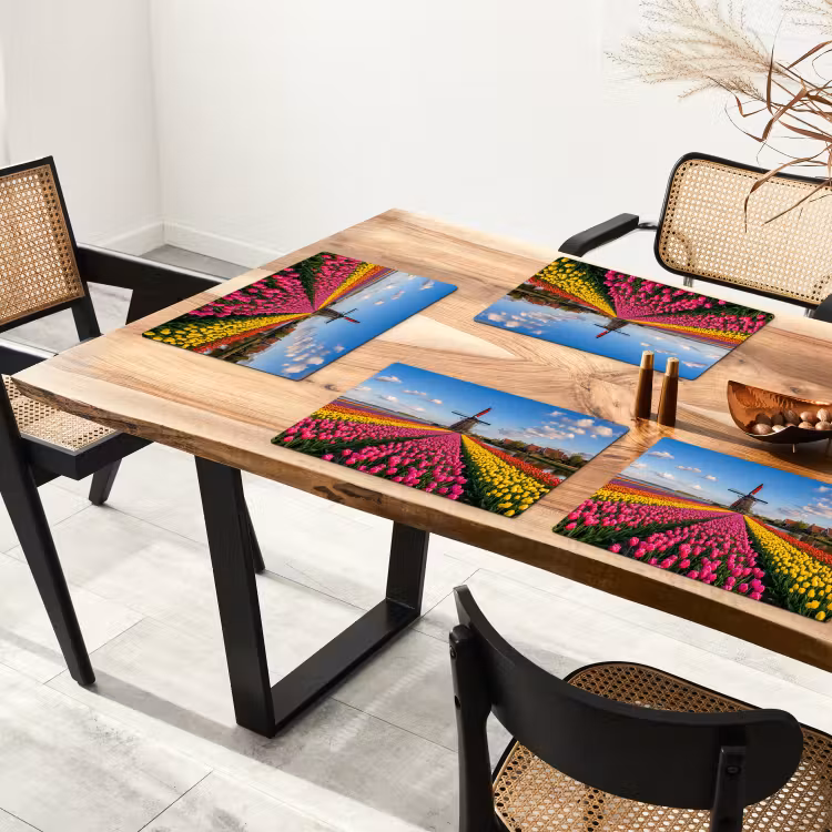 Set de table – 6 pièces - Tulipes - Hollande - Moulin - Colorées — 4