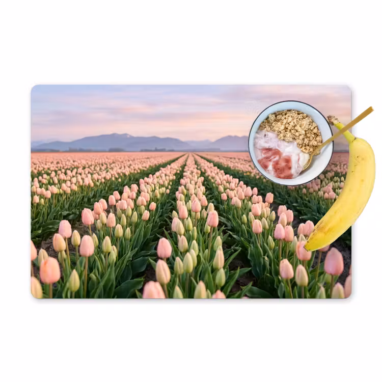 Set de table – 6 pièces - Tulipes - Paysage - Rose — 1