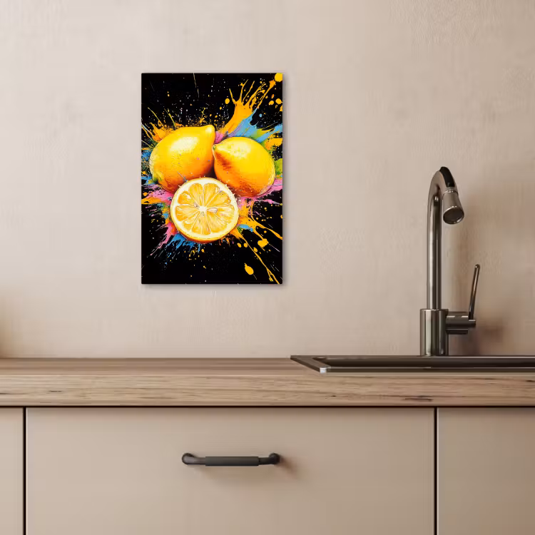 Tableau sur toile - Citron - Graffiti - Coloré - Peinture - Moderne — 2
