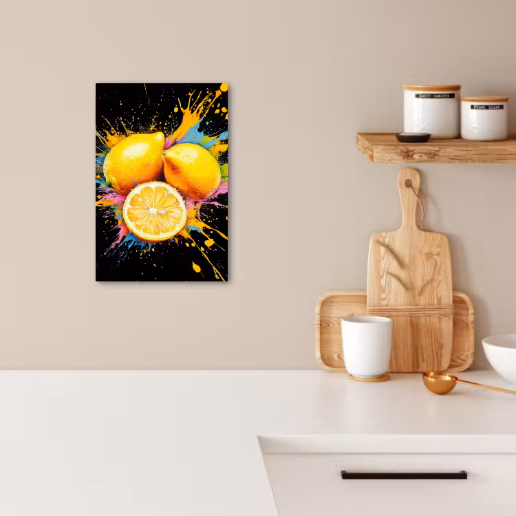 Tableau sur toile - Citron - Graffiti - Coloré - Peinture - Moderne — 4