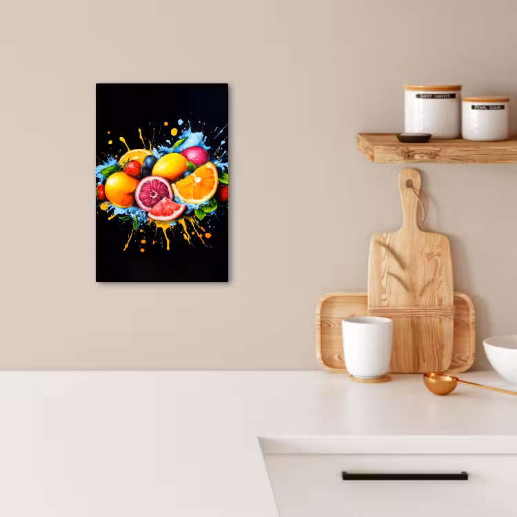 Tableau sur toile - Fruit - Graffiti - coloré - orange - fraise - abstrait — 2