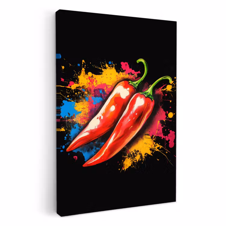 Tableau sur toile - Poivre - Graffiti - Peinture - Abstrait - Moderne - Coloré — 1