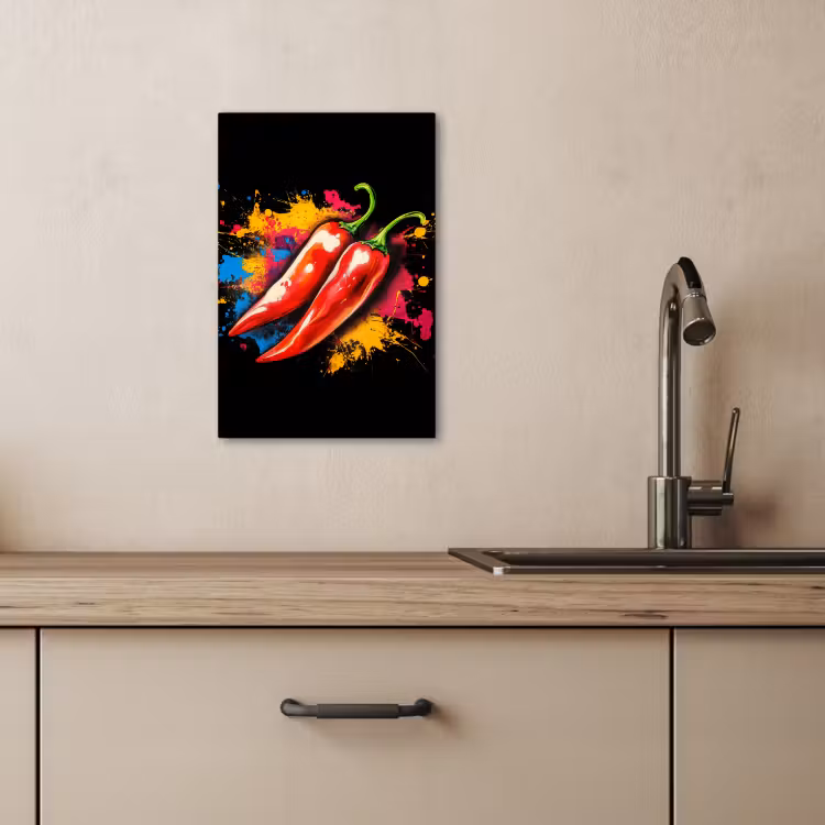 Tableau sur toile - Poivre - Graffiti - Peinture - Abstrait - Moderne - Coloré — 4